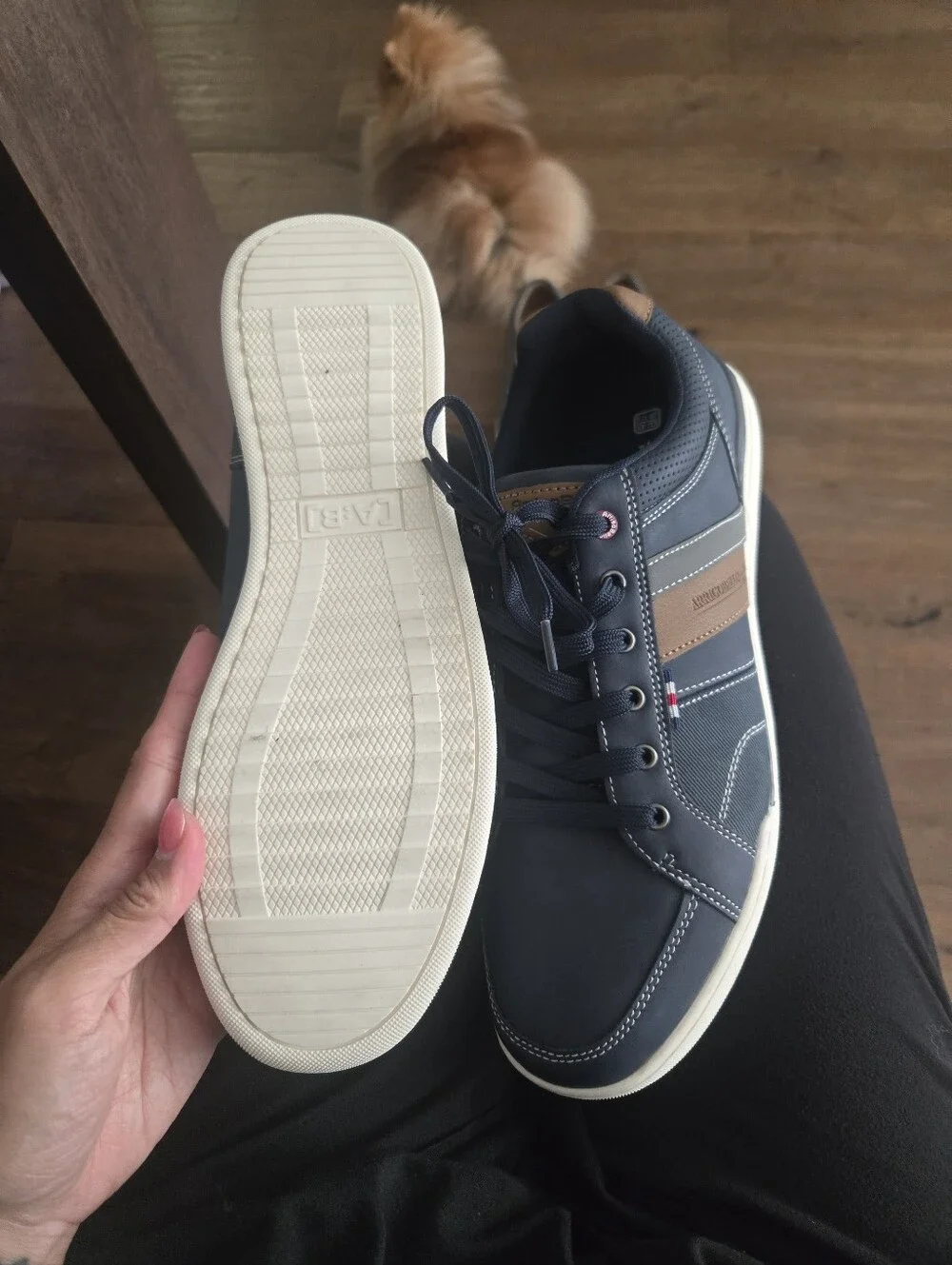 Arrigobello Men's Casual Navy Lace-Up Sneakers